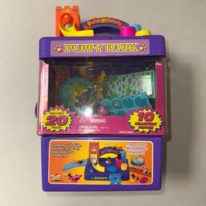 Vintage Puppy Park Playset 20 Pieces Dog Toy Carry Travel Play Set Collectible